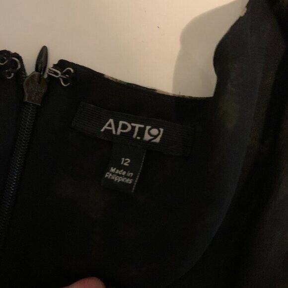 APT 9 Womens Size 12 Dress Chiffon Leopard Print Zipper Back Knee Length - Picture 7 of 7